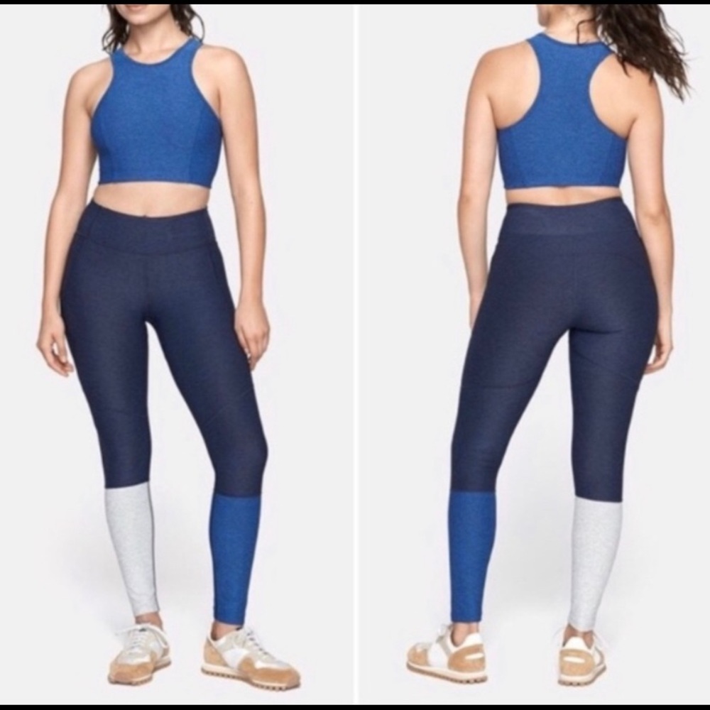 Outdoor voices grey and blue color legging 7/8
